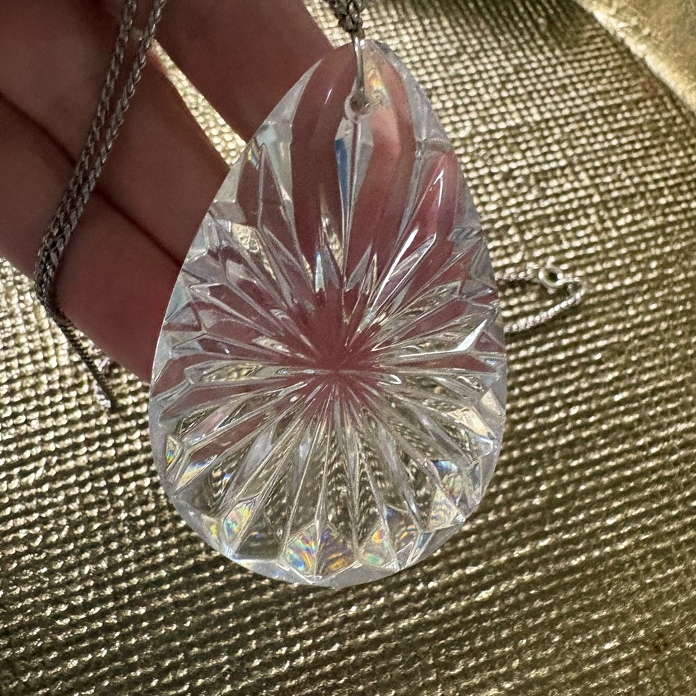 Vintage Waterford Crystal Tear Drop Necklace - Picture 13 of 16